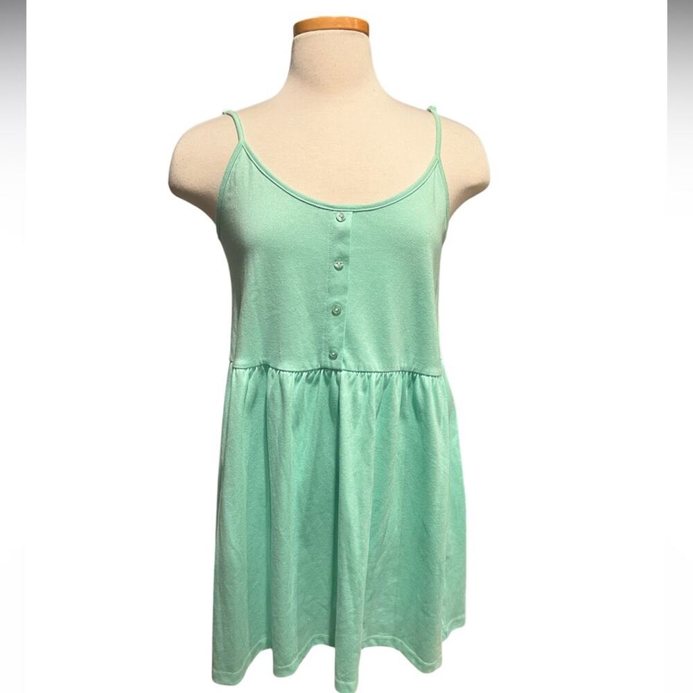 ASOS mint green mini dress button-front bodice and spaghetti straps. size 8 NWT